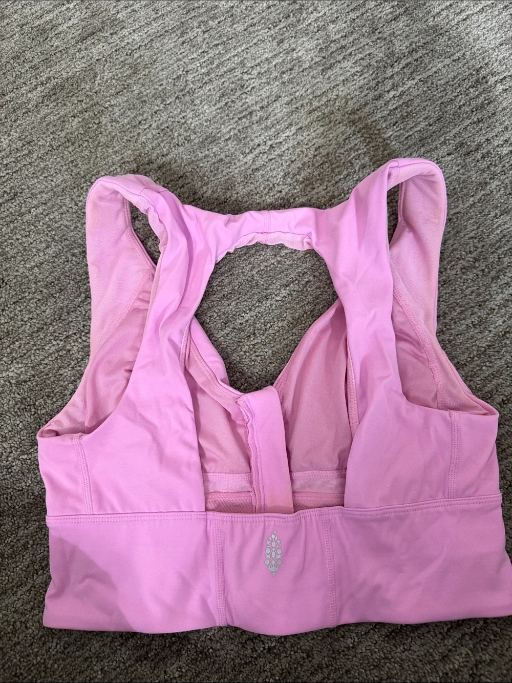 Free People Pink Front-Zip Sports Bra
